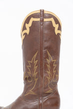 Load image into Gallery viewer, Vintage x BOULET Brown, Cream Leather Cowboy Boot (9, 9.5W)