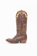 Load image into Gallery viewer, Vintage x BOULET Brown, Cream Leather Cowboy Boot (9, 9.5W)