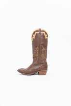 Load image into Gallery viewer, Vintage x BOULET Brown, Cream Leather Cowboy Boot (9, 9.5W)