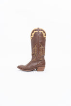 Load image into Gallery viewer, Vintage x BOULET Brown, Cream Leather Cowboy Boot (9, 9.5W)