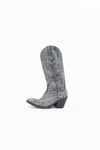 Vintage x CORRAL Grey Studded Leather Cowboy Boot (5-6W)