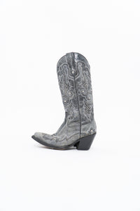Vintage x CORRAL Grey Studded Leather Cowboy Boot (5-6W)
