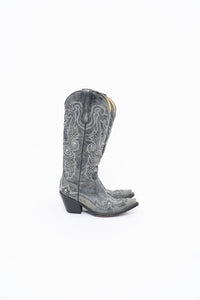Vintage x CORRAL Grey Studded Leather Cowboy Boot (5-6W)
