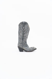 Vintage x CORRAL Grey Studded Leather Cowboy Boot (5-6W)