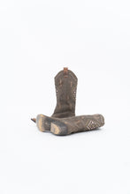 Load image into Gallery viewer, Vintage x SOPHYA Brown Distressed Rhinestone Denim, Leather Cowboy Boot (7-8W)