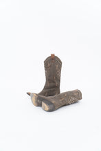 Load image into Gallery viewer, Vintage x SOPHYA Brown Distressed Rhinestone Denim, Leather Cowboy Boot (7-8W)