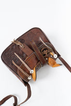 Load image into Gallery viewer, Vintage x Brown Leather Embossed Saddle Purse