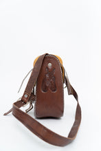 Load image into Gallery viewer, Vintage x Brown Leather Embossed Saddle Purse