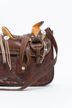 Load image into Gallery viewer, Vintage x Brown Leather Embossed Saddle Purse