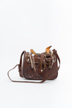 Load image into Gallery viewer, Vintage x Brown Leather Embossed Saddle Purse