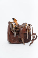 Load image into Gallery viewer, Vintage x Brown Leather Embossed Saddle Purse