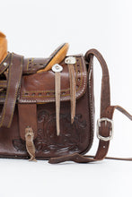 Load image into Gallery viewer, Vintage x Brown Leather Embossed Saddle Purse