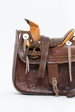 Load image into Gallery viewer, Vintage x Brown Leather Embossed Saddle Purse