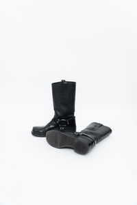 FRYE x Black Leather Harness Boot (8.5M, 9.5W)