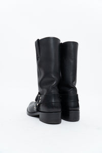FRYE x Black Leather Harness Boot (8.5M, 9.5W)