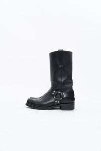 FRYE x Black Leather Harness Boot (8.5M, 9.5W)