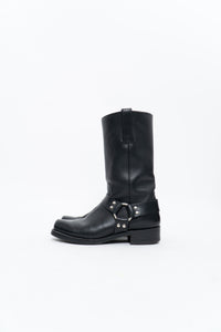 FRYE x Black Leather Harness Boot (8.5M, 9.5W)