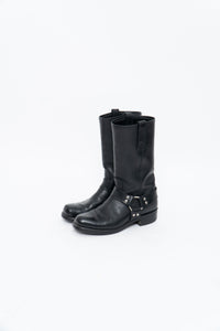 FRYE x Black Leather Harness Boot (8.5M, 9.5W)