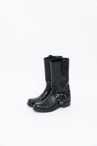 FRYE x Black Leather Harness Boot (8.5M, 9.5W)