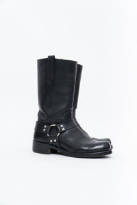 FRYE x Black Leather Harness Boot (8.5M, 9.5W)