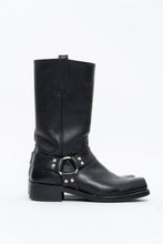Load image into Gallery viewer, FRYE x Black Leather Harness Boot (8.5M, 9.5W)