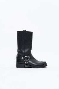 FRYE x Black Leather Harness Boot (8.5M, 9.5W)