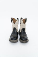 Load image into Gallery viewer, Vintage x ARIAT Fat Baby Black, White Leather Cowboy Boot (7.5W)