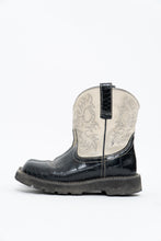 Load image into Gallery viewer, Vintage x ARIAT Fat Baby Black, White Leather Cowboy Boot (7.5W)