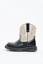 Load image into Gallery viewer, Vintage x ARIAT Fat Baby Black, White Leather Cowboy Boot (7.5W)