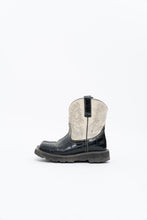 Load image into Gallery viewer, Vintage x ARIAT Fat Baby Black, White Leather Cowboy Boot (7.5W)
