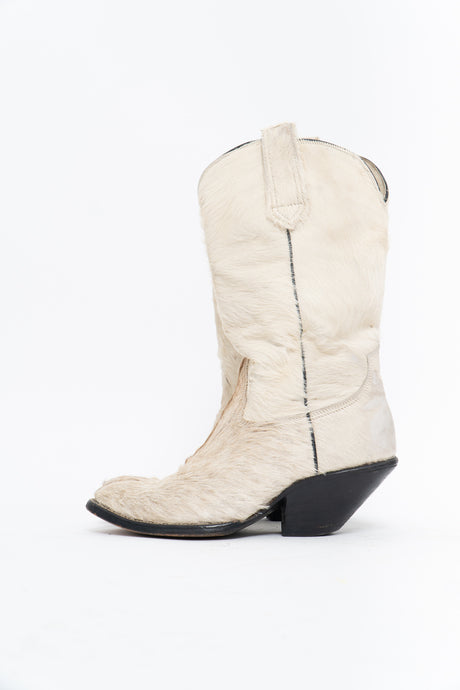 Vintage x Cream Pony Hair Cowboy Boot (8.5, 9 W)