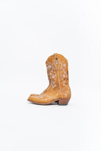 Load image into Gallery viewer, Vintage x PANCO PIONEER Orange Floral Embroidered Leather Cowboy Boot (6, 6.5W)