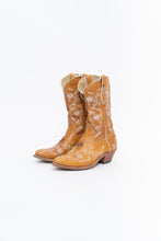 Load image into Gallery viewer, Vintage x PANCO PIONEER Orange Floral Embroidered Leather Cowboy Boot (6, 6.5W)