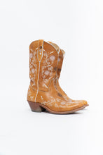 Load image into Gallery viewer, Vintage x PANCO PIONEER Orange Floral Embroidered Leather Cowboy Boot (6, 6.5W)