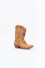 Load image into Gallery viewer, Vintage x PANCO PIONEER Orange Floral Embroidered Leather Cowboy Boot (6, 6.5W)