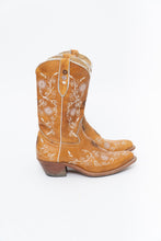 Load image into Gallery viewer, Vintage x PANCO PIONEER Orange Floral Embroidered Leather Cowboy Boot (6, 6.5W)