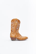 Load image into Gallery viewer, Vintage x PANCO PIONEER Orange Floral Embroidered Leather Cowboy Boot (6, 6.5W)