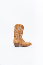 Load image into Gallery viewer, Vintage x PANCO PIONEER Orange Floral Embroidered Leather Cowboy Boot (6, 6.5W)