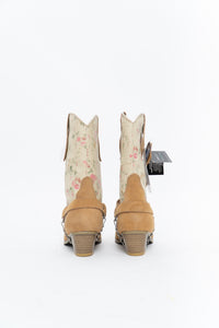 Vintage x Tan Floral Chain Deadstock Cowboy Boot (6.5W)