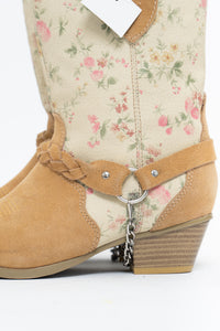 Vintage x Tan Floral Chain Deadstock Cowboy Boot (6.5W)