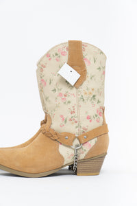 Vintage x Tan Floral Chain Deadstock Cowboy Boot (6.5W)