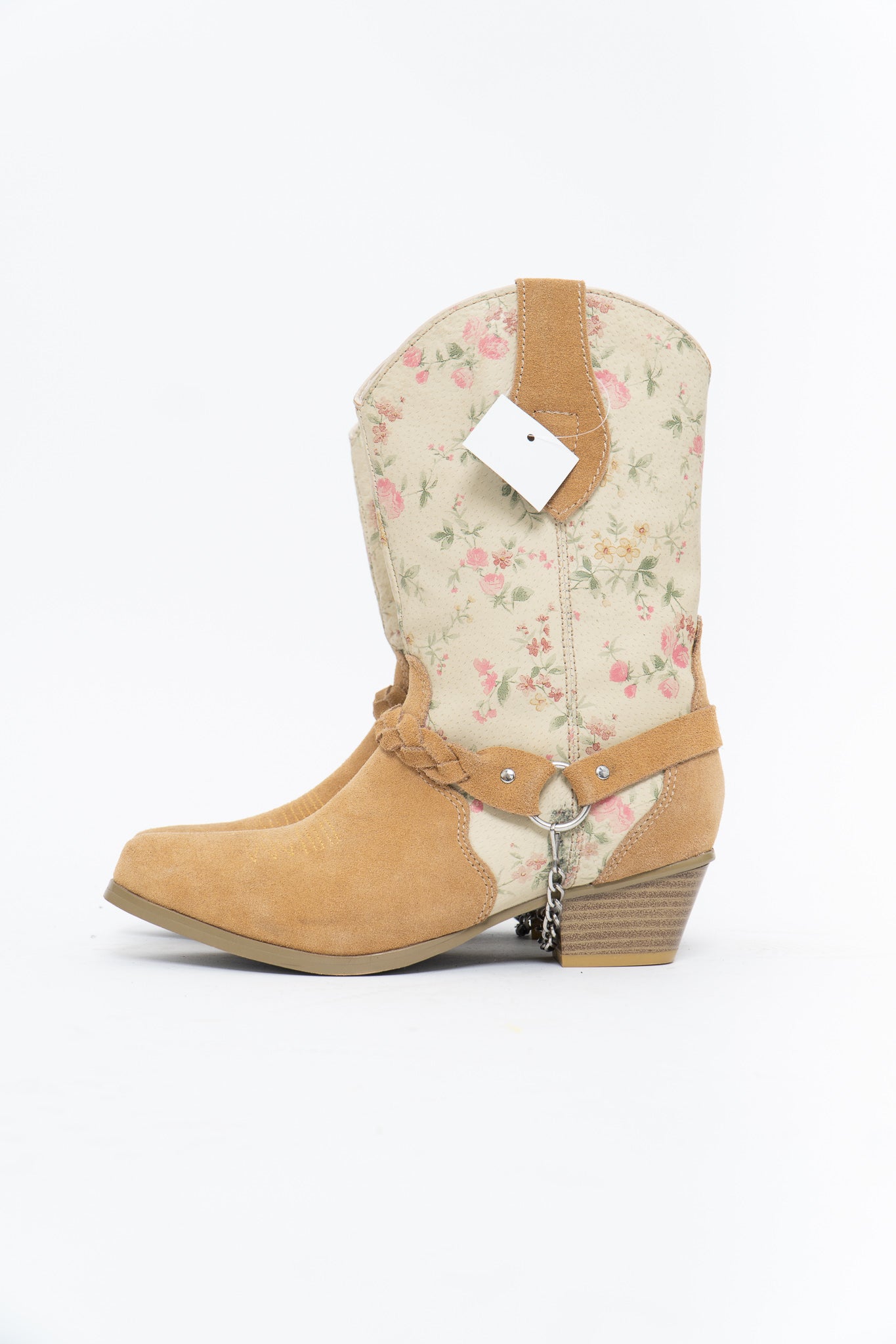 Vintage x Tan Floral Chain Deadstock Cowboy Boot (6.5W)