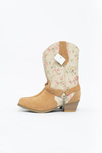 Vintage x Tan Floral Chain Deadstock Cowboy Boot (6.5W)