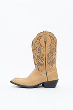 Load image into Gallery viewer, Vintage x ARIAT Beige, Black Embroidered Cowboy Boot (7.5W)