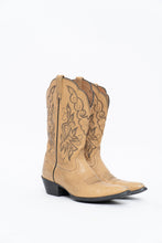 Load image into Gallery viewer, Vintage x ARIAT Beige, Black Embroidered Cowboy Boot (7.5W)