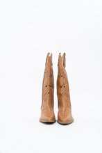 Load image into Gallery viewer, Vintage x Tan Soft Leather Cutout Cowboy Boot (6-7W)