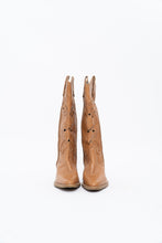 Load image into Gallery viewer, Vintage x Tan Soft Leather Cutout Cowboy Boot (6-7W)