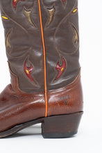 Load image into Gallery viewer, Vintage x FRYE Floral Embroidered Leather Cowboy Boot (6-6.5W)