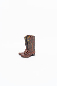 Vintage x FRYE Floral Embroidered Leather Cowboy Boot (6-6.5W)