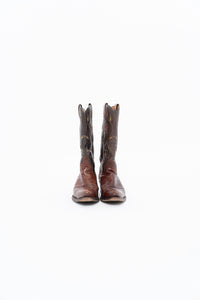 Vintage x FRYE Floral Embroidered Leather Cowboy Boot (6-6.5W)